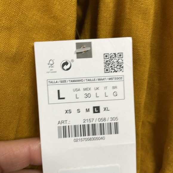 Zara smocked mustard off the shoulder dress NEW - Picture 10 of 12